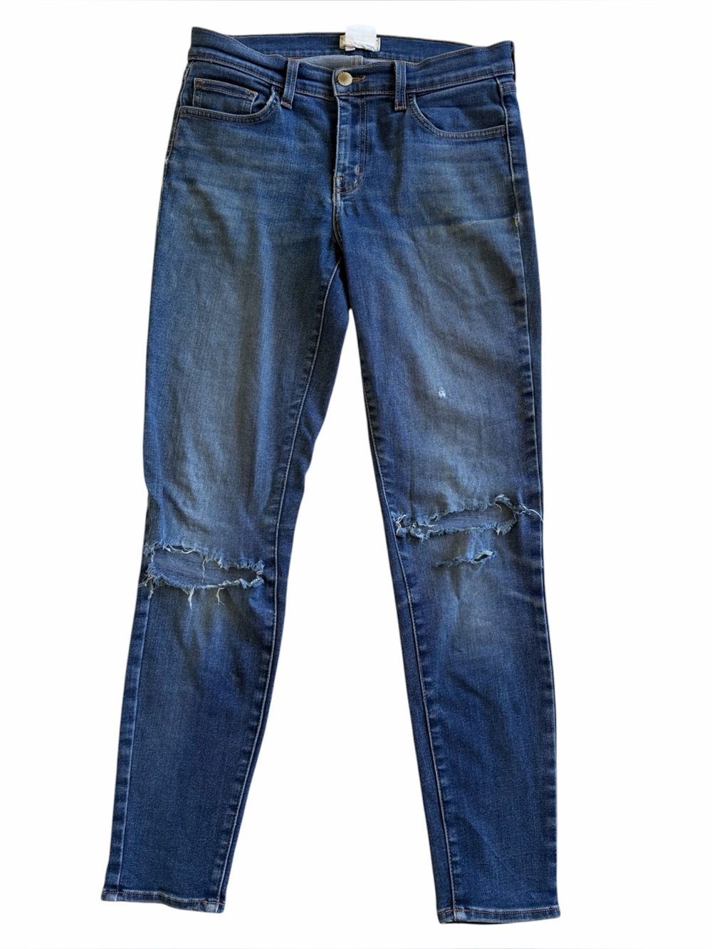 L'AGENCE Dark Blue Distressed Skinny Jeans